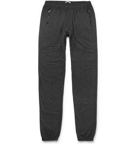 tapered loopback cotton blend jersey sweatpants