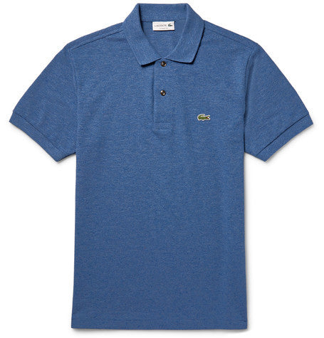 melange cotton pique polo shirt