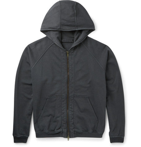 loopback cotton jersey zip up hoodie