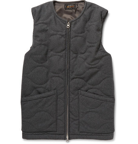 quilted flannel gilet