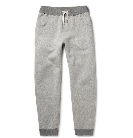 slim fit tapered fleece back cotton jersey sweatpants