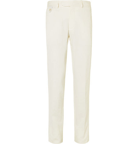silk and cotton blend trousers