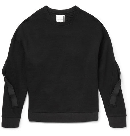 grosgrain trimmed cotton jersey sweatshirt