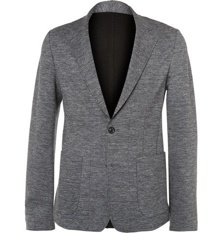 grey melange bonded jersey blazer