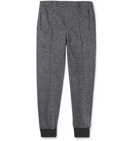 tapered space dyed jersey trousers