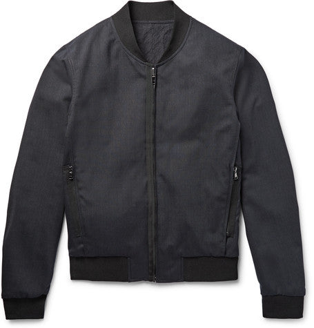 reversible wool blend bomber jacket