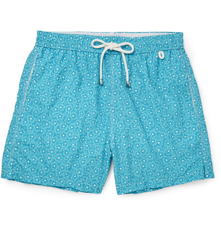 floral print mid length swim shorts