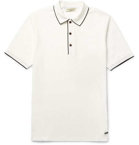 london slim fit contrast tipped cotton pique polo shirt