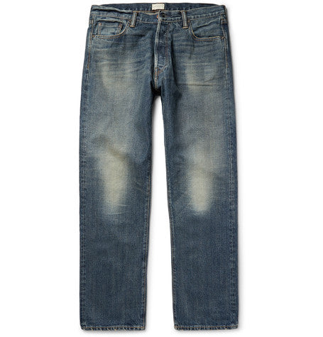 m004 wide leg washed denim jeans