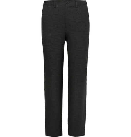 textured linen trousers