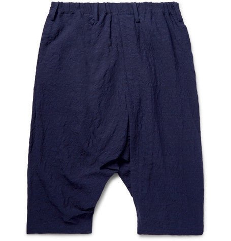 crinkled linen blend shorts