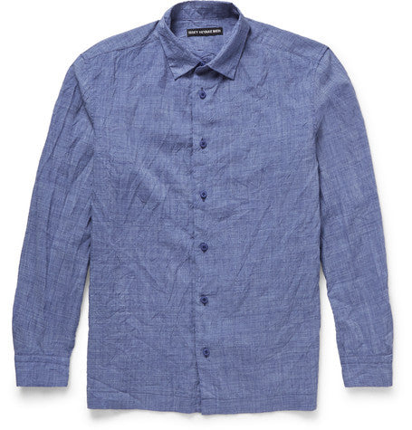 creased chambray shirt