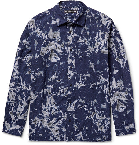 tie dye printed poplin shirt