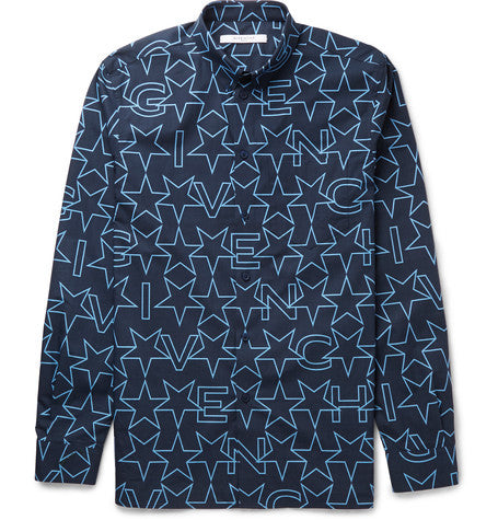 cuban fit printed cotton shirt