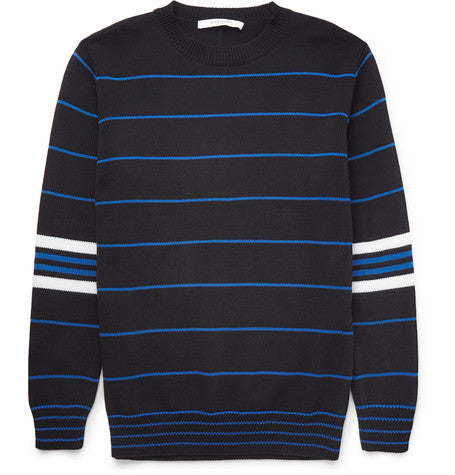 striped knitted cotton sweater