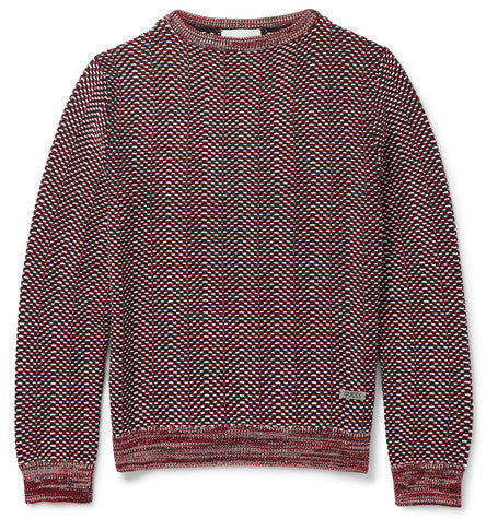 textured knit cotton sweater