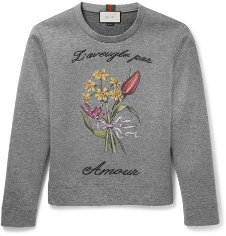 embroidered cotton sweatshirt