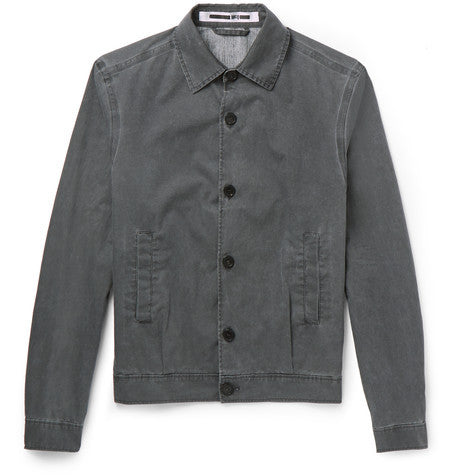 slim fit washed cotton jacket