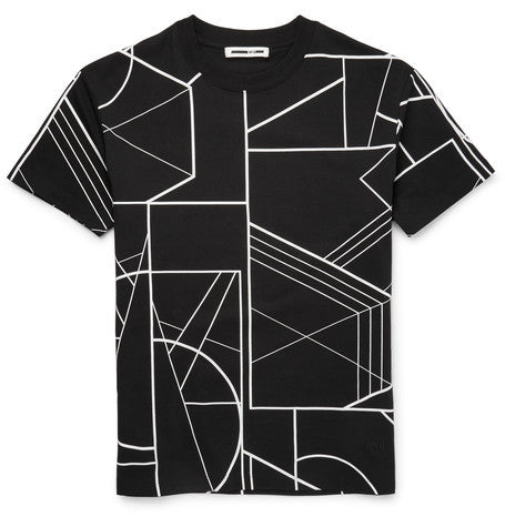 printed drop shoulder cotton t shirt