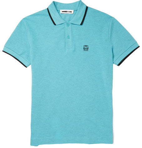 contrast tipped cotton pique polo shirt