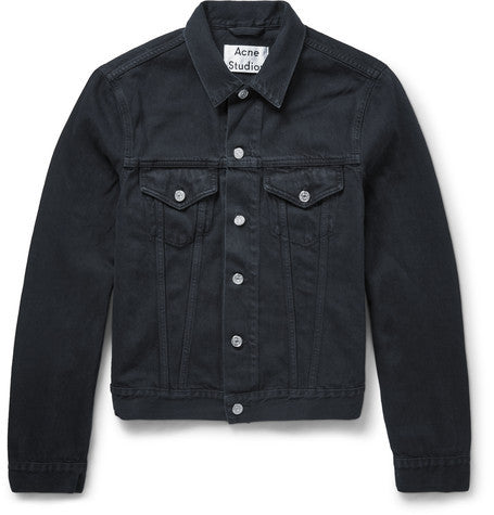 slim fit overdyed denim jacket