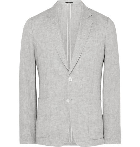 london grey soho slim fit linen blazer
