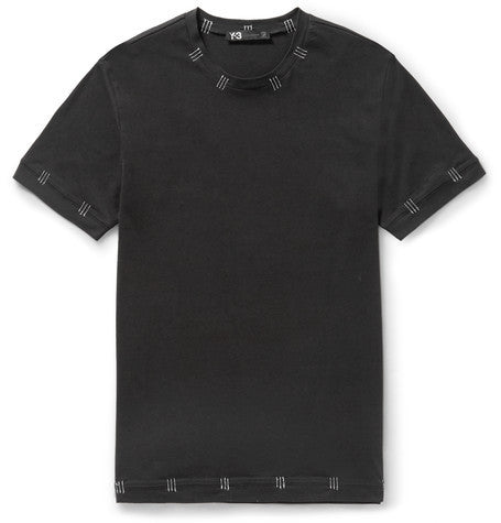 tack stitch detailed cotton jersey t shirt