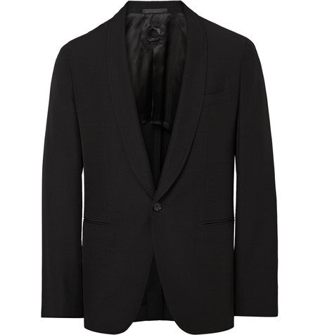 black unstructured wool blazer
