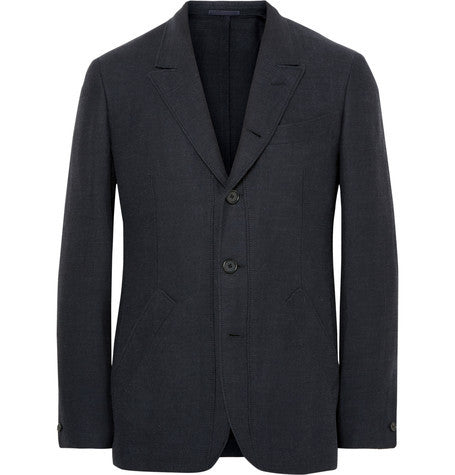midnight blue tosca slim fit woven blazer