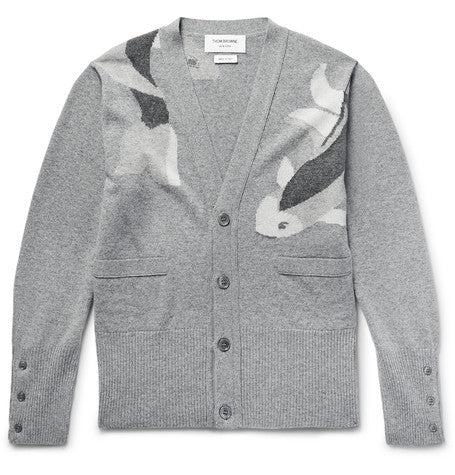 koi intarsia cashmere cardigan