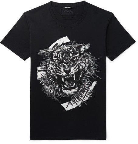 tiger print cotton jersey t shirt