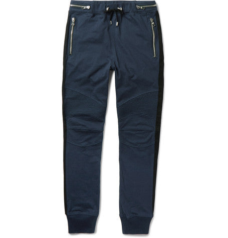 biker style cotton jersey sweatpants