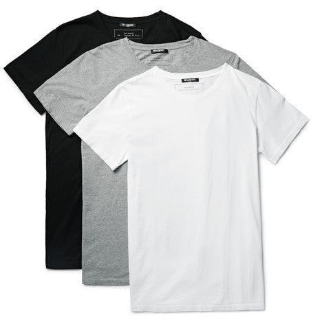 three pack slim fit distressed cotton jersey t shirts