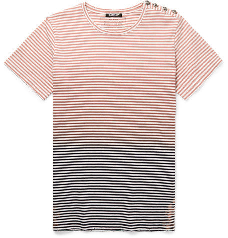 slim fit gradient striped cotton jersey t shirt