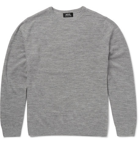 slim fit waffle knit merino wool sweater