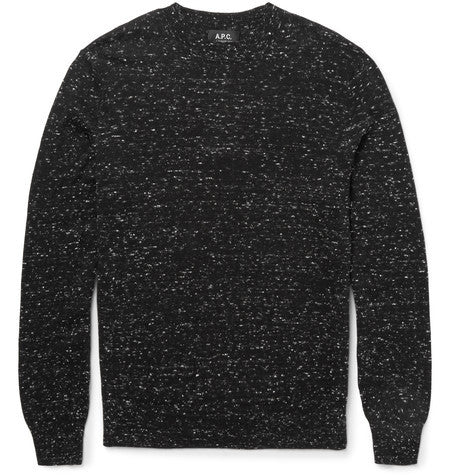 slim fit slub cotton and cashmere blend sweater