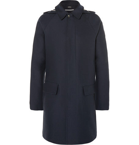 cotton gabardine hooded trench coat