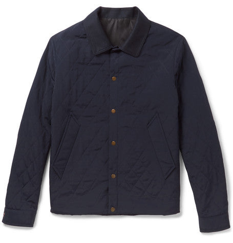 argyle overstitch canvas jacket