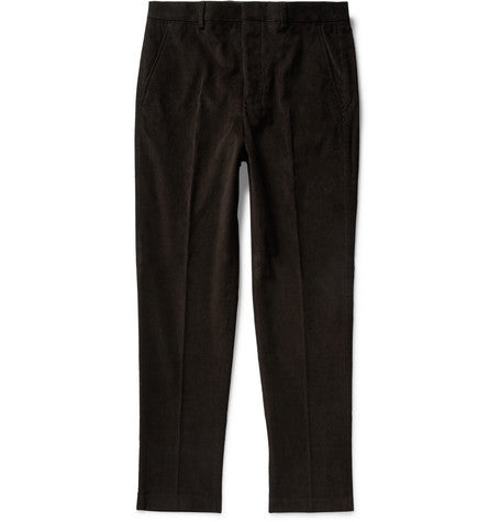 slim fit cotton corduroy trousers