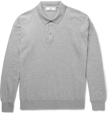 slim fit wool polo shirt