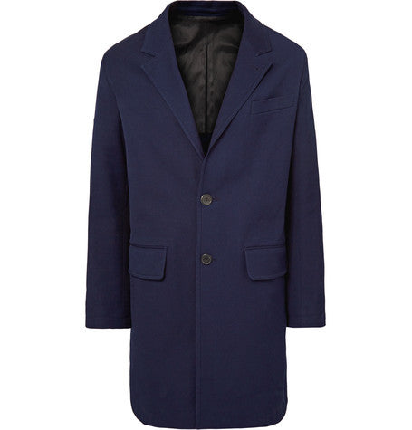 stretch cotton drill overcoat