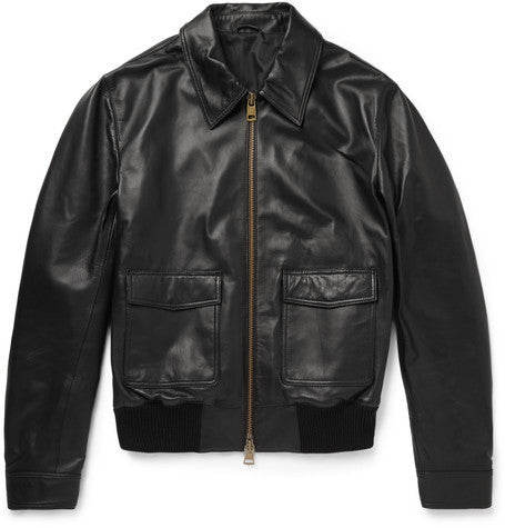 leather bomber jacket