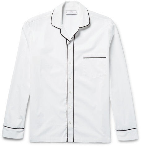 contrast tipped cotton shirt