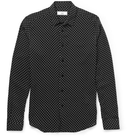 slim fit polka dot voile shirt