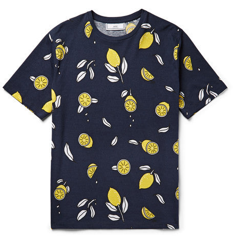 lemon print cotton jersey t shirt