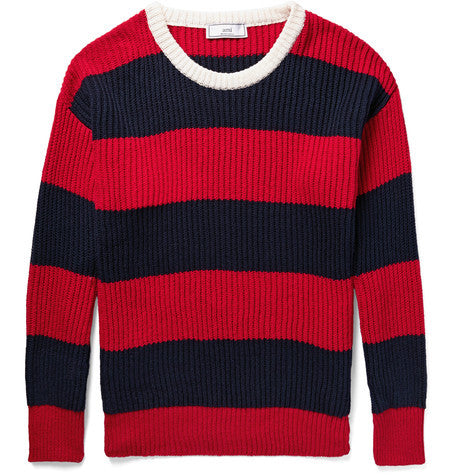 striped ribbed cotton sweater