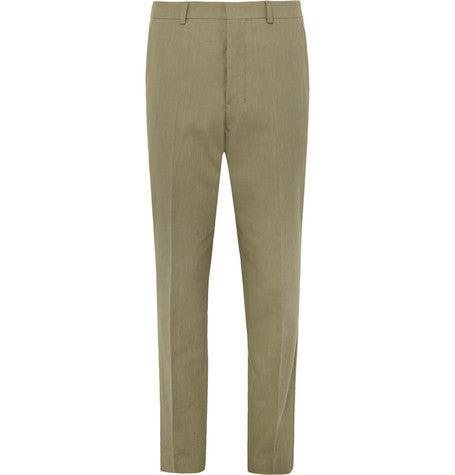 tapered cotton blend trousers