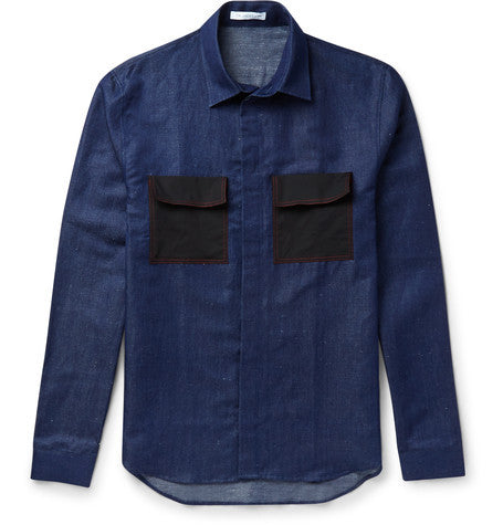 contrast pocket denim shirt