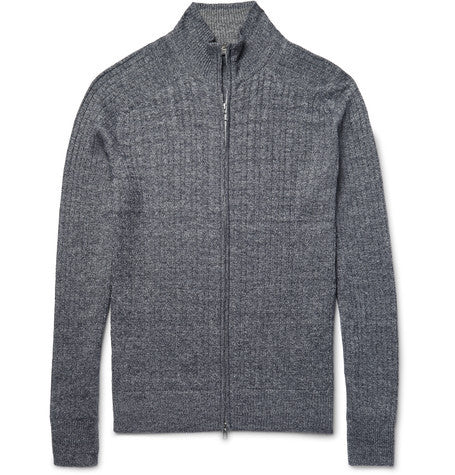 baby cashmere  linen and silk blend zip up sweater