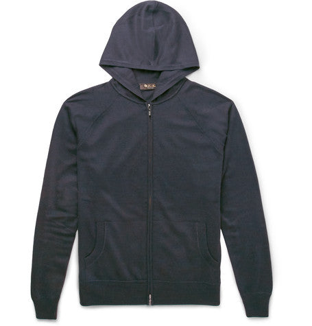 cashmere and silk blend zip up hoodie